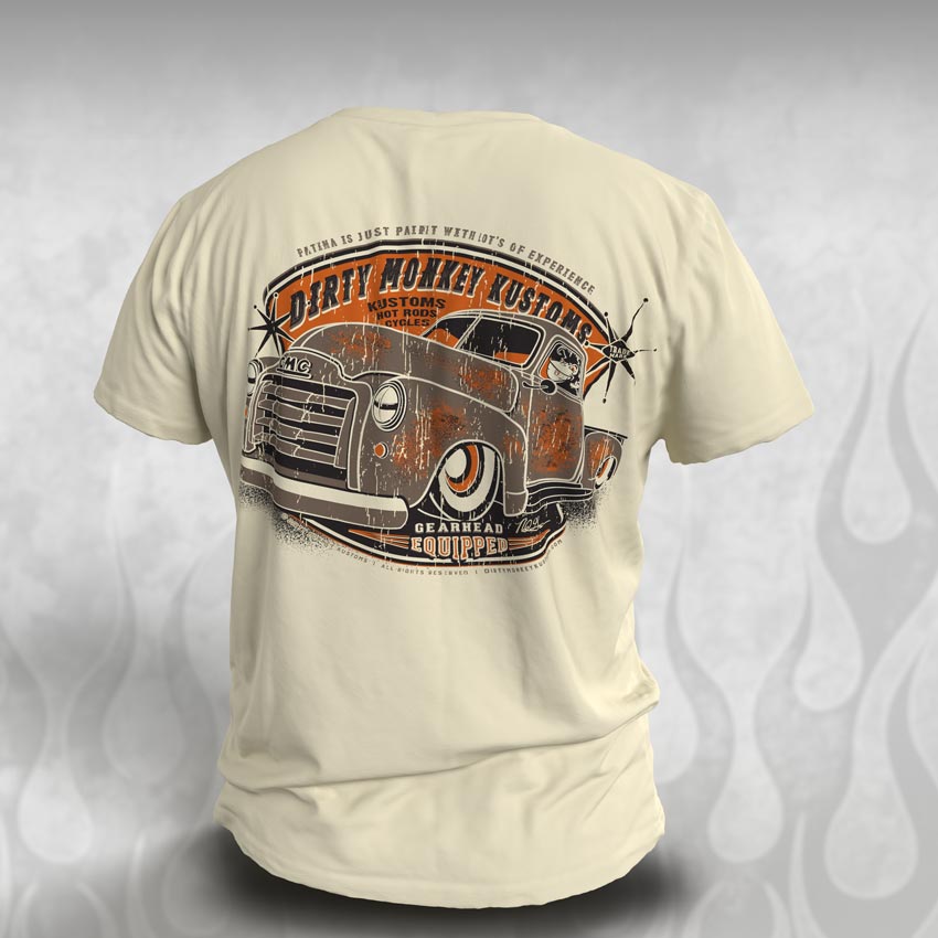 1951 GMC Truck Hot Rod tshirt - Dirty Monkey Kustoms CDN GearHead Apparel - Canada