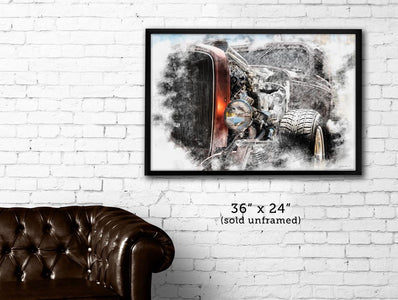 "Amber" original Hot Rod Deuce photo poster print - Dirty Monkey Kustoms CDN GearHead Apparel - Canada