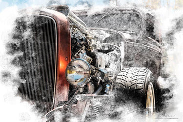 "Amber" original Hot Rod Deuce photo poster print - Dirty Monkey Kustoms CDN GearHead Apparel - Canada