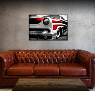 "Burn'n Scallops" Hot Rod garage art photo vinyl print / banner - Dirty Monkey Kustoms Canadian GearHead Shirts & Apparel - Canada