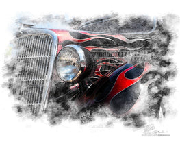 "Cherry Red" original Hot Rod photo poster print - Dirty Monkey Kustoms CDN GearHead Apparel - Canada