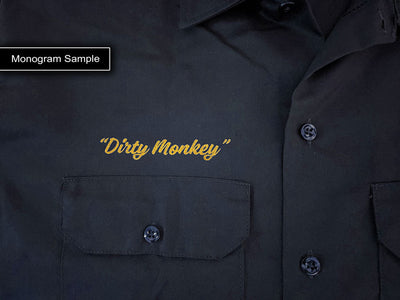 "Crossed Pistons" Kustom Hot Rod mechanic shirt - Dirty Monkey Kustoms CDN GearHead Apparel - Canada