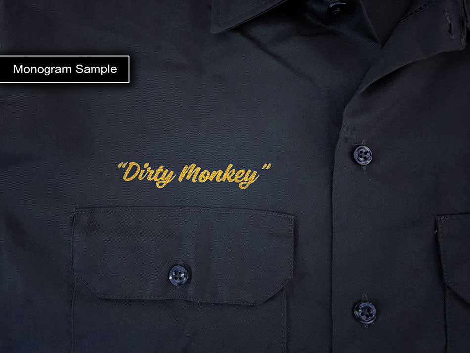 "Crossed Pistons" Kustom Hot Rod mechanic shirt - Dirty Monkey Kustoms CDN GearHead Apparel - Canada