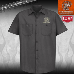 "Dirty Monkey Kustoms" vintage hot rod ol skool work shirt - Dirty Monkey Kustoms CDN GearHead Apparel - Canada