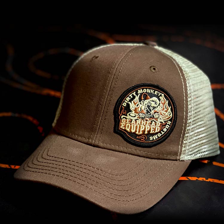 DMK Equipped - Retro Hat - Brown - Dirty Monkey Kustoms CDN GearHead Apparel - Canada