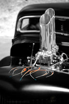 "DOUBLE STACK" original Hot Rod photo art poster print - Dirty Monkey Kustoms CDN GearHead Apparel - Canada