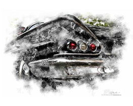 "Go Kiss A Duck" '58 Impala photo poster print - Dirty Monkey Kustoms CDN GearHead Apparel - Canada