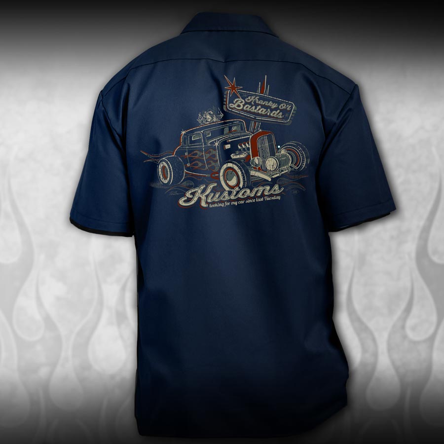 Kranky Old Bastard Hot Rod hot rod mechanic shirt - Dirty Monkey Kustoms Canadian GearHead Shirts & Apparel - Canada