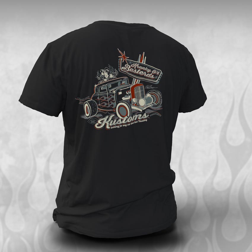 Kranky Old Bastard Hot Rod tee shirt - Dirty Monkey Kustoms CDN GearHead Apparel - Canada