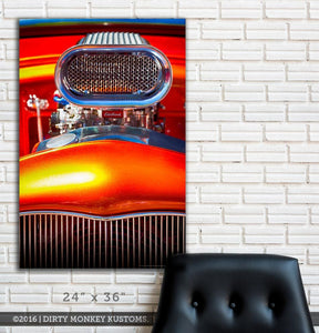 Kustom "Orange Crush" original Street Rod garage art banner - Dirty Monkey Kustoms CDN GearHead Apparel - Canada