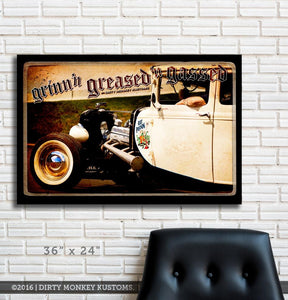 Kustom " Rat Poison " original Hot Rod photo garage banner - Dirty Monkey Kustoms CDN GearHead Apparel - Canada