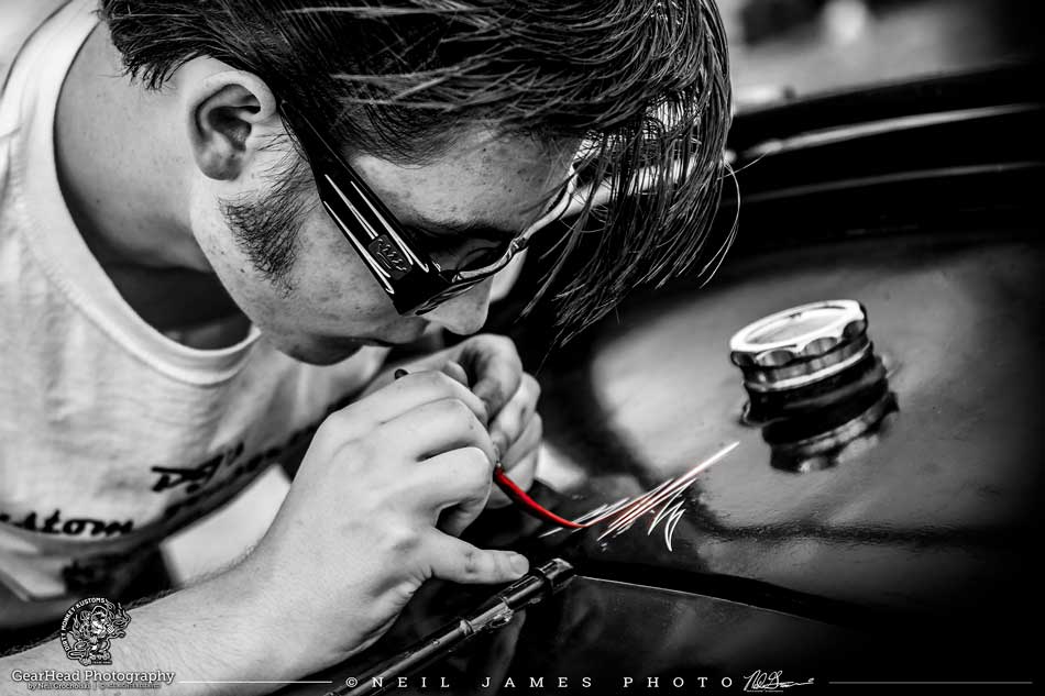 "Porter Pinstriping" photo print - Dirty Monkey Kustoms Canadian GearHead Shirts & Apparel - Canada