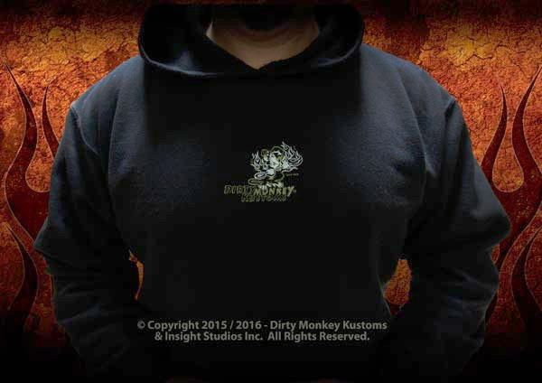 Rockabilly Skull & Wrenches hoodie - Dirty Monkey Kustoms CDN GearHead Apparel - Canada