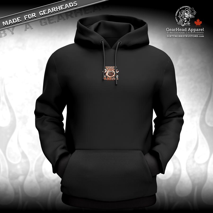 Rusty Nuts Rat Rod Hoodie - Dirty Monkey Kustoms CDN GearHead Apparel - Canada