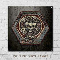 "RUSTY NUTS RAT RODS" garage sign print - Dirty Monkey Kustoms Canadian GearHead Shirts & Apparel - Canada