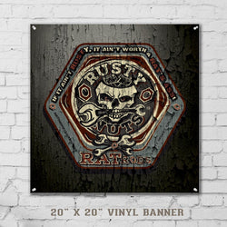 "RUSTY NUTS RAT RODS" garage sign print - Dirty Monkey Kustoms Canadian GearHead Shirts & Apparel - Canada