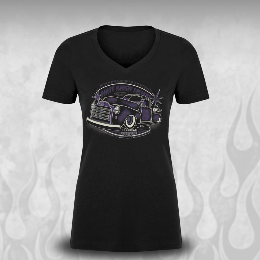 Women's "1951 GMC" Truck Hot Rod tshirt - Dirty Monkey Kustoms CDN GearHead Apparel - Canada